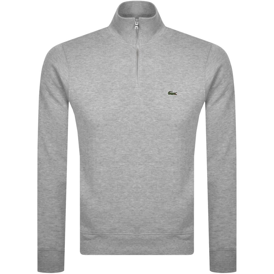 Lacoste Half Zip Logo Sweatshirt Grey | Mainline Menswear us